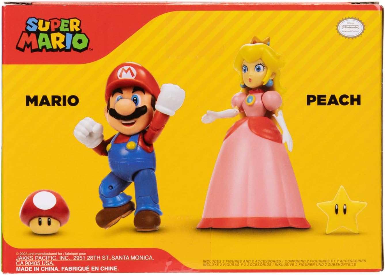 Super Mario Nintendo 4" Figure 2 Pack: Mario & Peach
