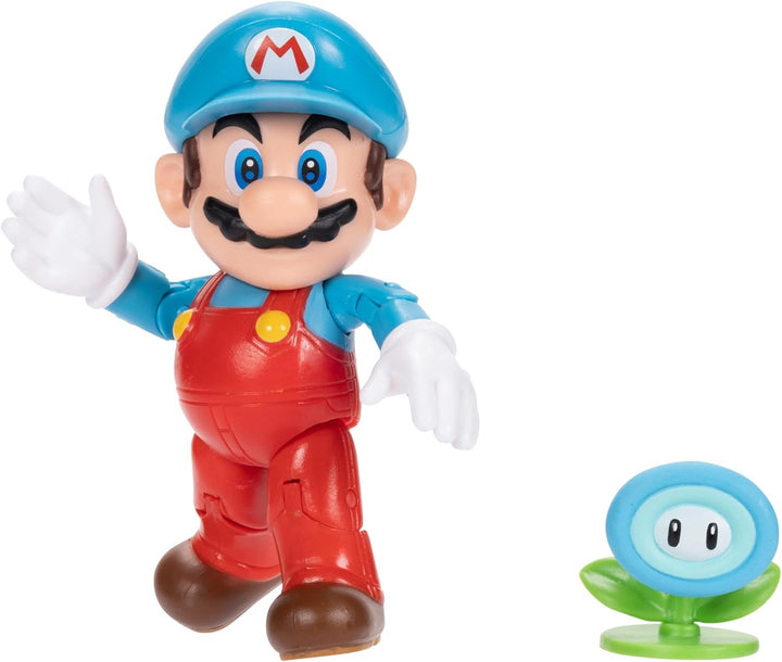 Super Mario 4' Nintendo Ice Mario Toy Figure With Ice Flower