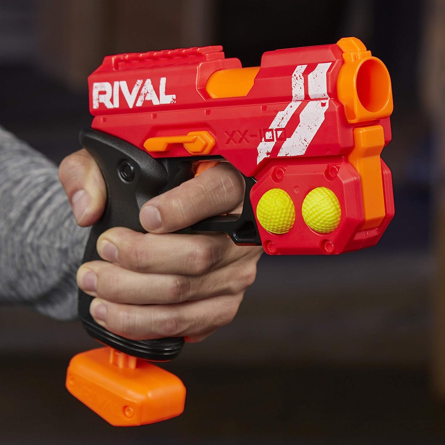 Nerf Plastic Rival Knockout XX-100 Blaster Round Storage, 90 FPS Velocity, Breech Load Includes 2 Official Rival Rounds Multicolor