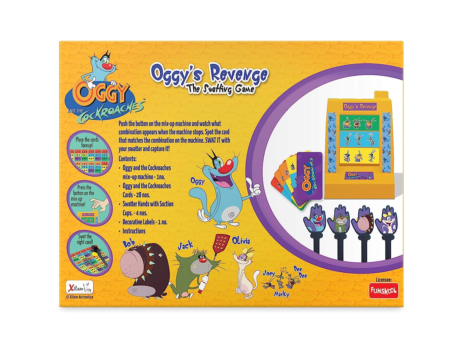 Funskool Oggy's Revenge, The Swatting Game, Family Entertainment Game, Kids and Family, 2-4 Players