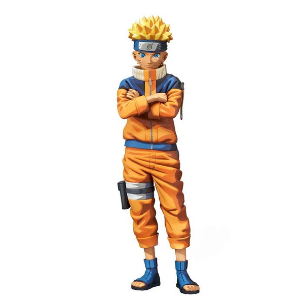 Action figure of a character Naruto in an orange and blue outfit on a white background