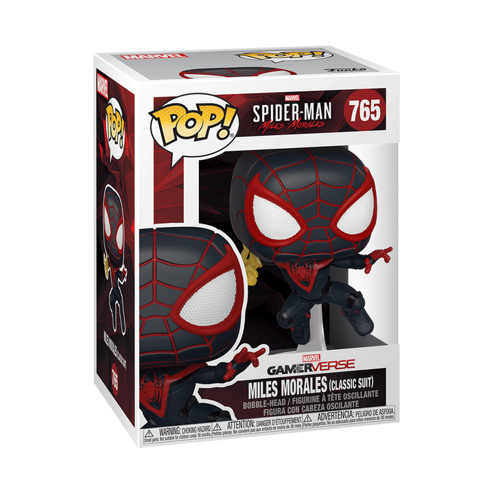 Funko Pop! Miles Morales figure packaging with Spider-Man branding