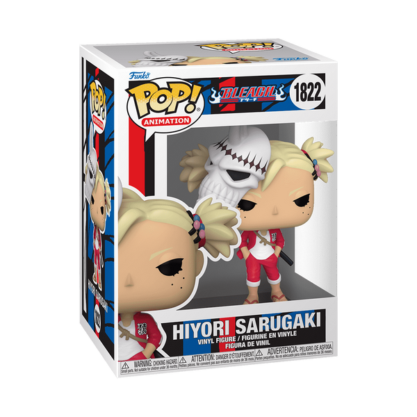 Funko Pop! boxed figure of Hiyori Sarugaki from Bleach, displayed inside collector packaging on a white background.