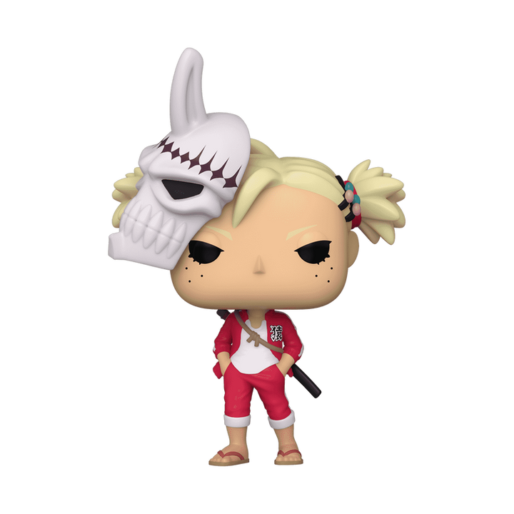 Funko Pop! vinyl figure with a character in a red outfit and white mask on a white background