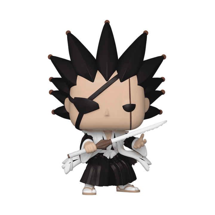 Funko Pop! vinyl figure with spiky black hair and white outfit on a white background