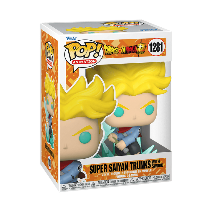 Funko Pop! packaging of Super Saiyan Trunks with Sword from Dragon Ball Z