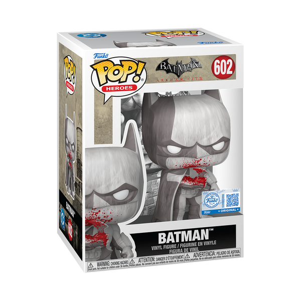 Funko Pop! Heroes Batman figure packaging on a white background
