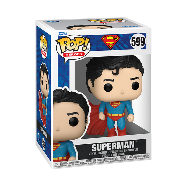 Funko Pop! Superman vinyl figure packaging on a white background