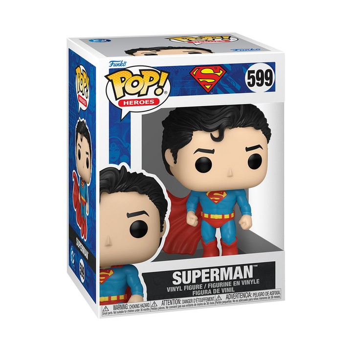 Funko Pop! Superman vinyl figure packaging on a white background