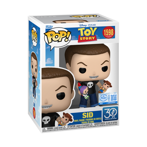 Funko Pop! vinyl figure packaging for Sid from Toy Story on a white background