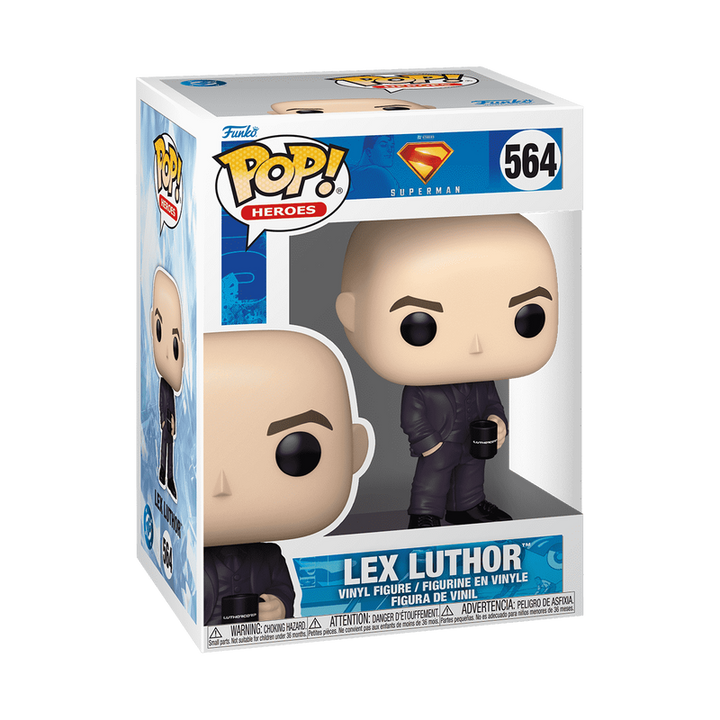 Funko Pop! Heroes Lex Luthor vinyl figure packaging on a white background