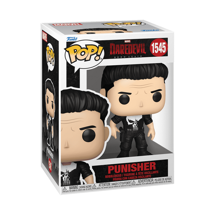 Funko Pop! Daredevil Punisher vinyl figure packaging on a white background