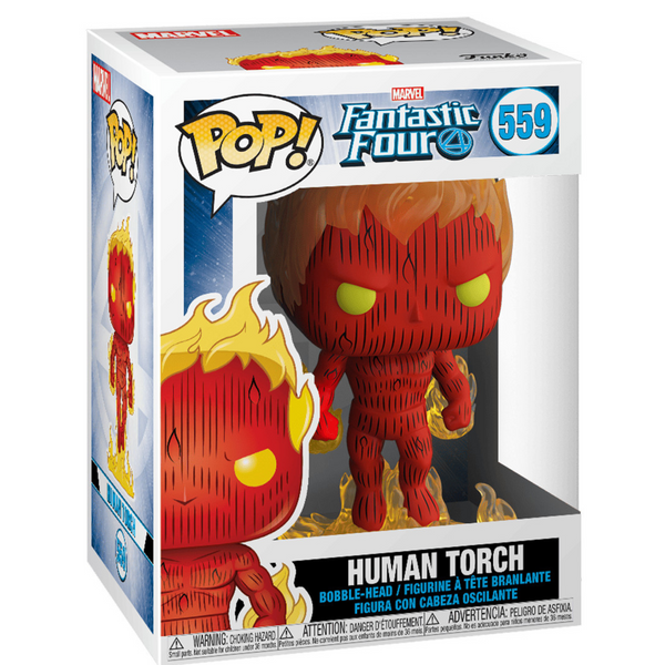 Funko Pop! packaging for Human Torch from Fantastic Four series