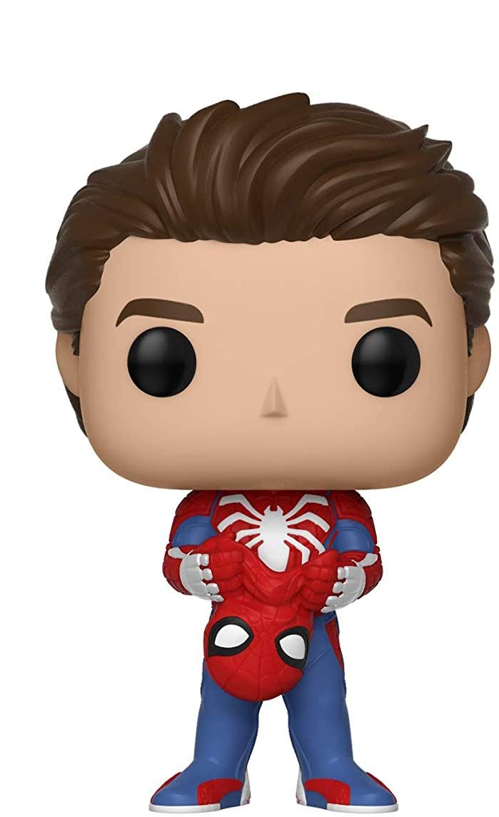 Funko Pop! vinyl figure of a character in Spider-Man costume on a white background