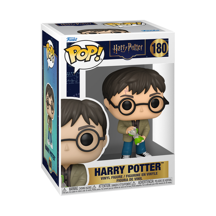 Funko Pop! Harry Potter with Hourglass box showing the figure inside and Harry Potter branding