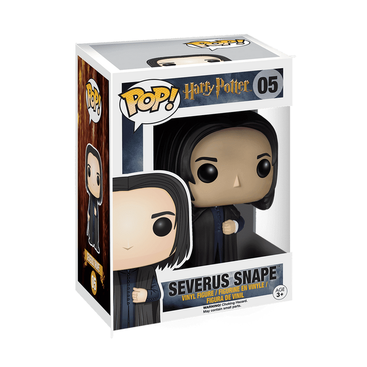 Boxed Funko Pop! Movies #05 Severus Snape collectible figure from Harry Potter series.