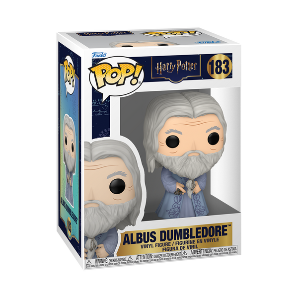 Funko Pop! Harry Potter Dumbledore with Horcrux box showing the figure inside and Harry Potter branding