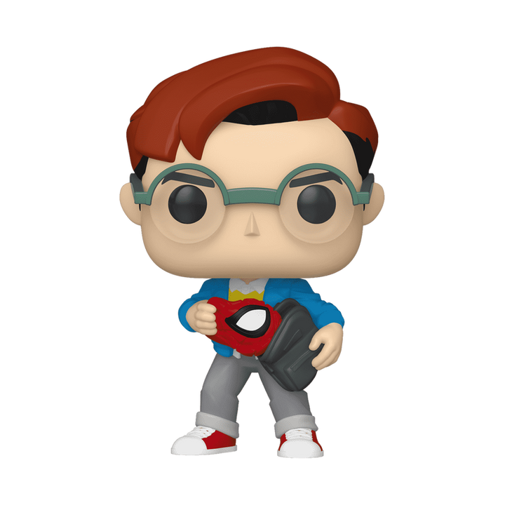 Funko Pop! vinyl figure of a character with red hair and glasses holding a mask on a white background