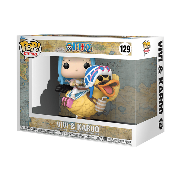 Funko Pop! Rides Deluxe Vivi & Karoo figure in box with One Piece logo and deluxe packaging