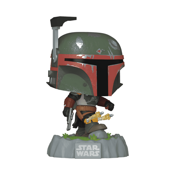 Boba Fett figure from Star Wars on a white background