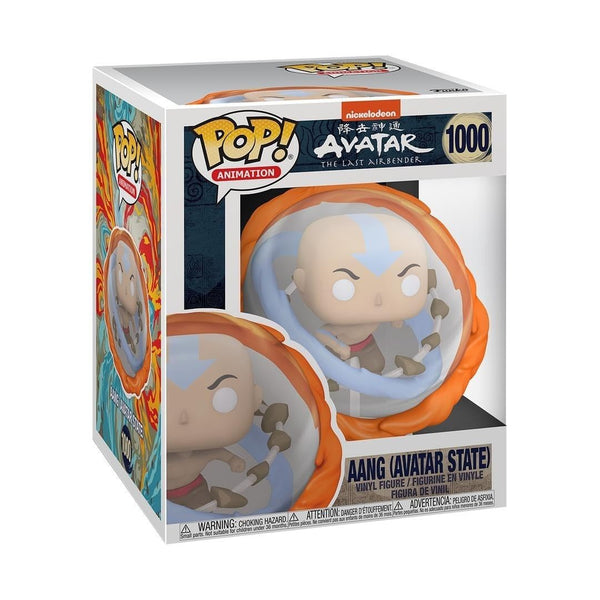 Boxed Funko Pop! Super Animation Avatar Aang All Elements 6-inch collectible showing front and side window packaging.