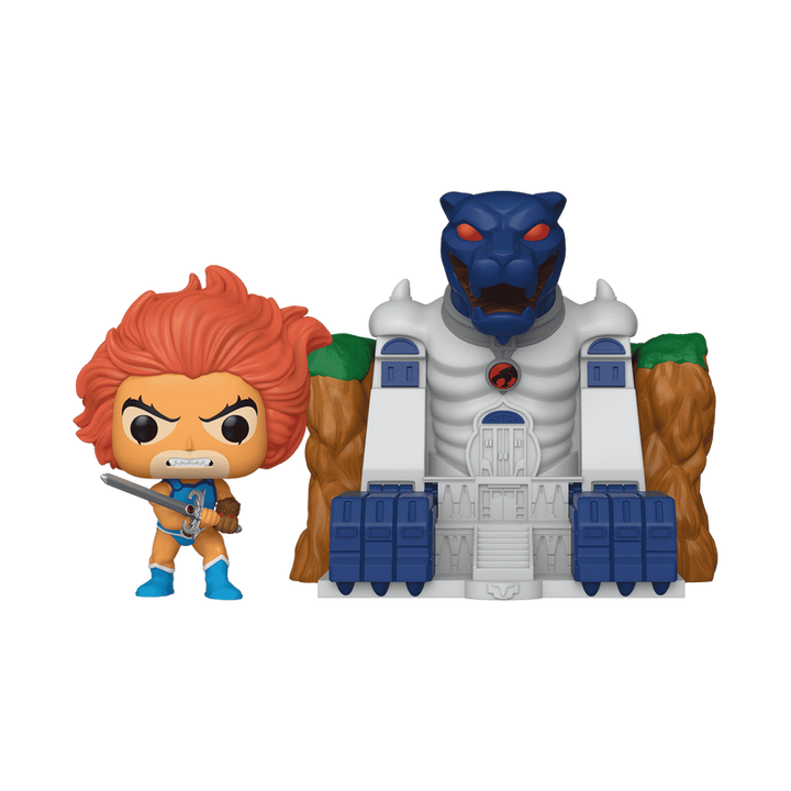 Funko Pop! Lion-O figure with the iconic Cat's Lair from Thundercats – unboxed display front view