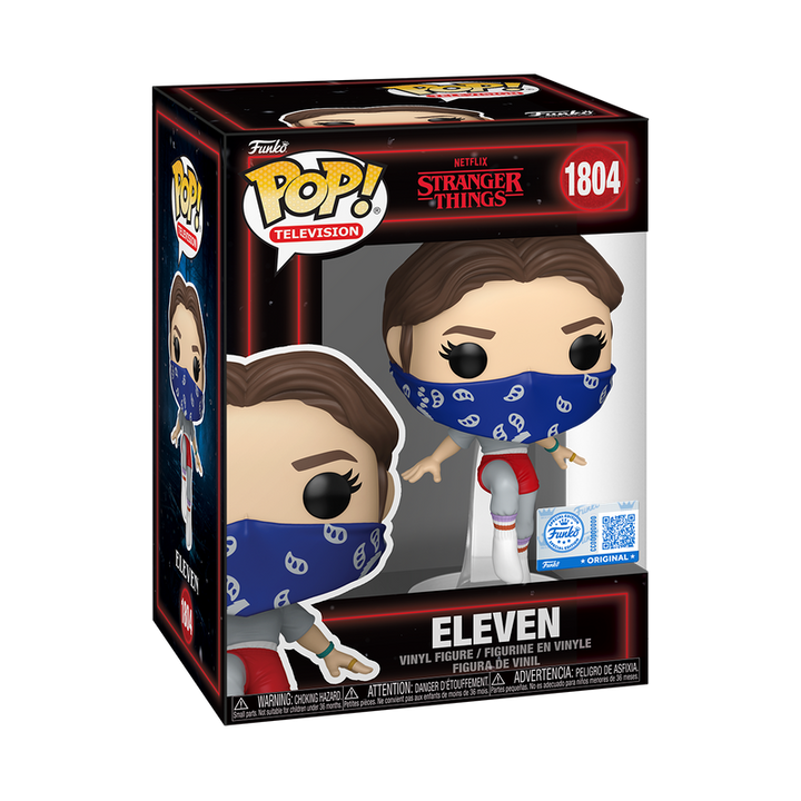 Boxed Funko Pop! TV Stranger Things Season 5 Eleven with Bandana (Floating) showing front and side packaging.