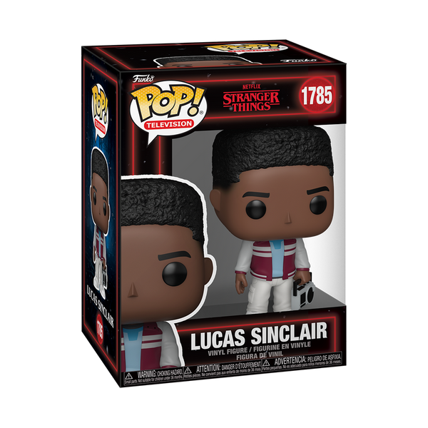 Boxed Funko Pop! TV Stranger Things Season 5 Lucas Sinclair figure showing front and side packaging.