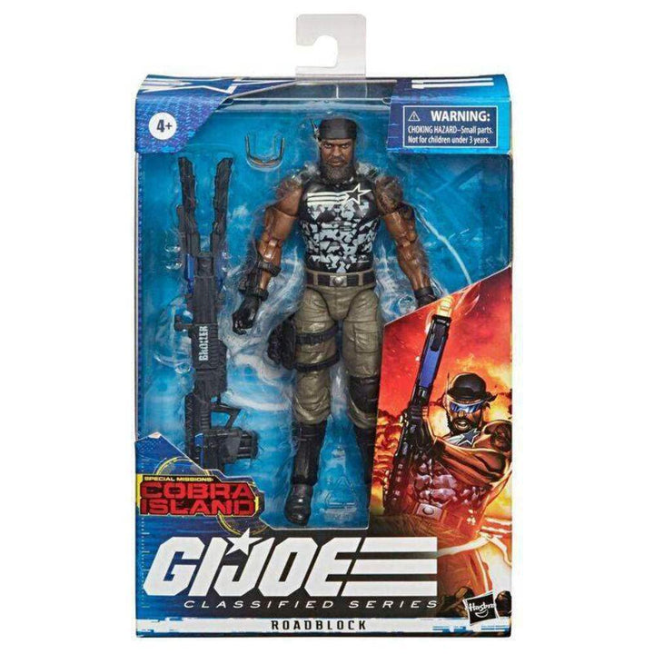 G.I. Joe action figure in packaging with blue and white design