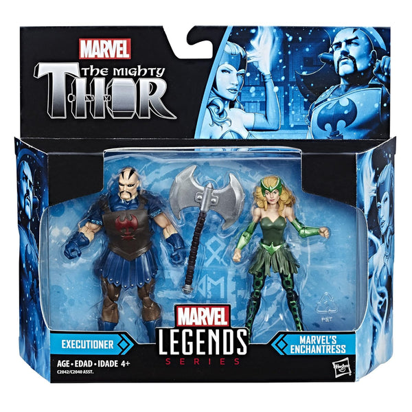Marvel Legends Executioner and Marvel's Enchantress action figures in packaging