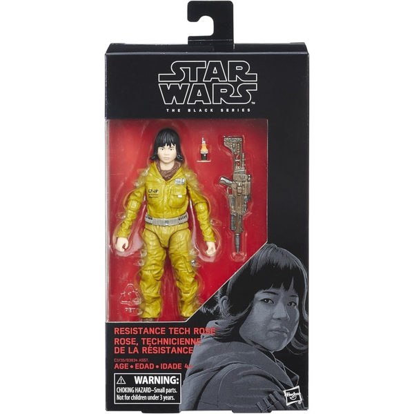 Star Wars action figure packaging with character portrait and weapon