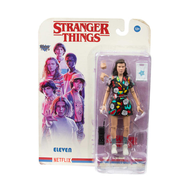 Stranger Things Eleven action figure in packaging with character illustration on a white background
