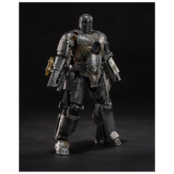 Iron Man Mark 1 Mechanical action figure on a black background