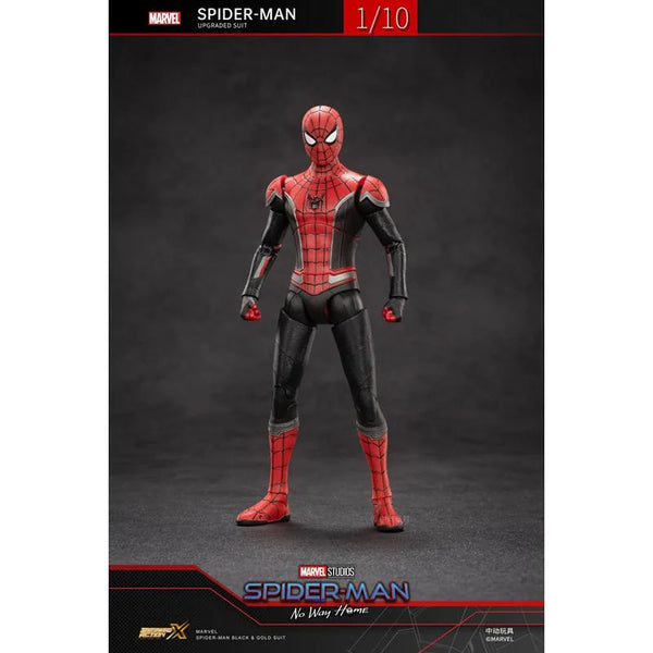 Spider-Man action figure with red and black suit on a dark background