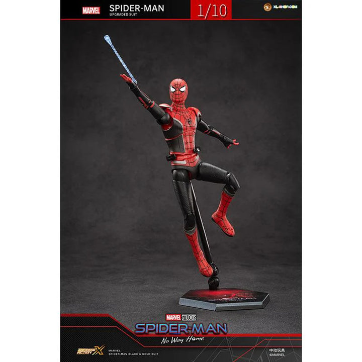 Spider-Man action figure on a gray background with Marvel branding