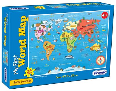 Frank My First World Map Puzzle - Early Learner Large Educational Jigsaw Puzzle (24 Pcs)