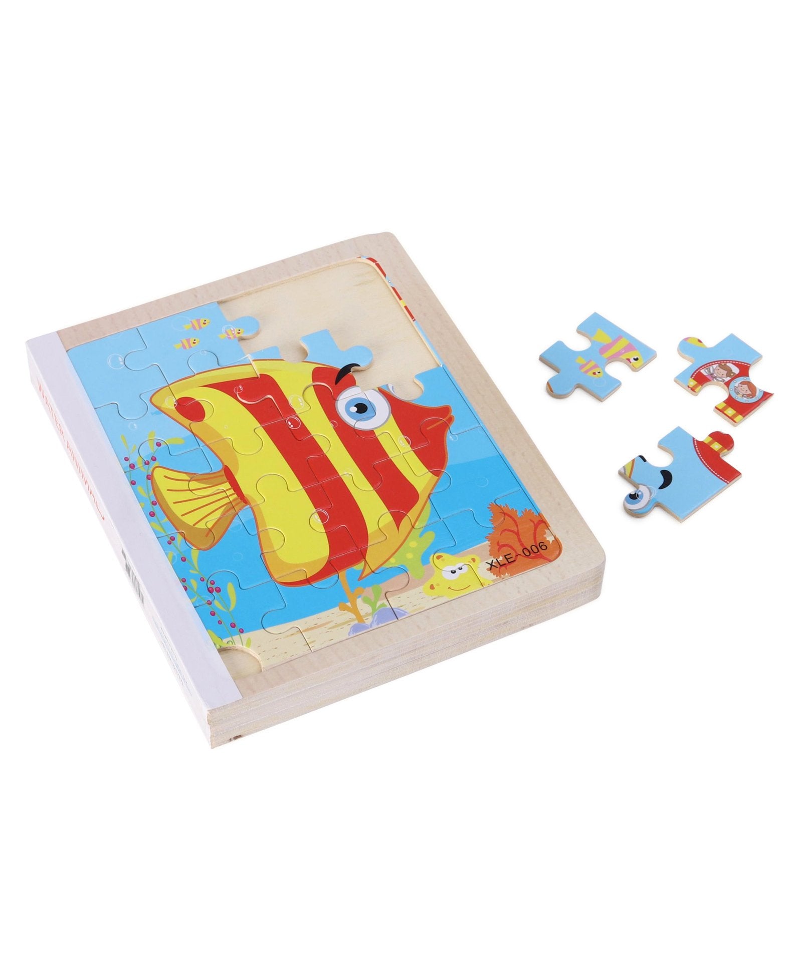 Madhusha Creation Wooden Puzzle Book Water Animals Multicolor - 120 Pieces