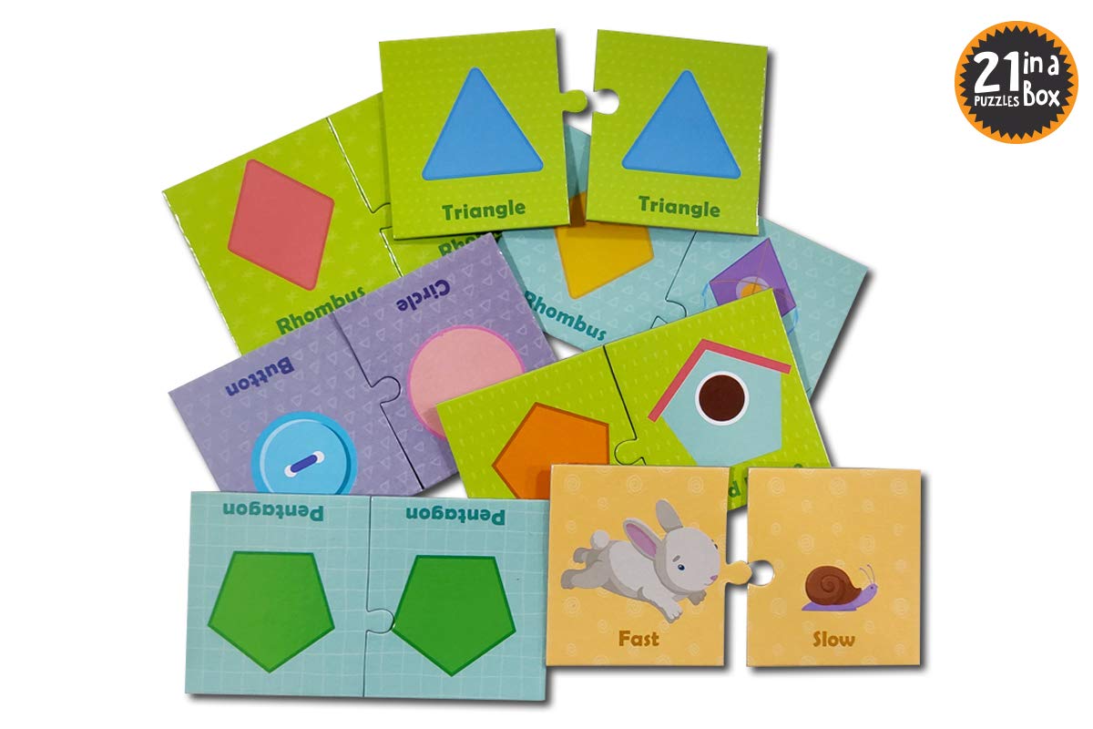 Pegasus Games & Puzzles Shapes, Sizes & Opposites - 2 Piece Self Correcting Puzzles