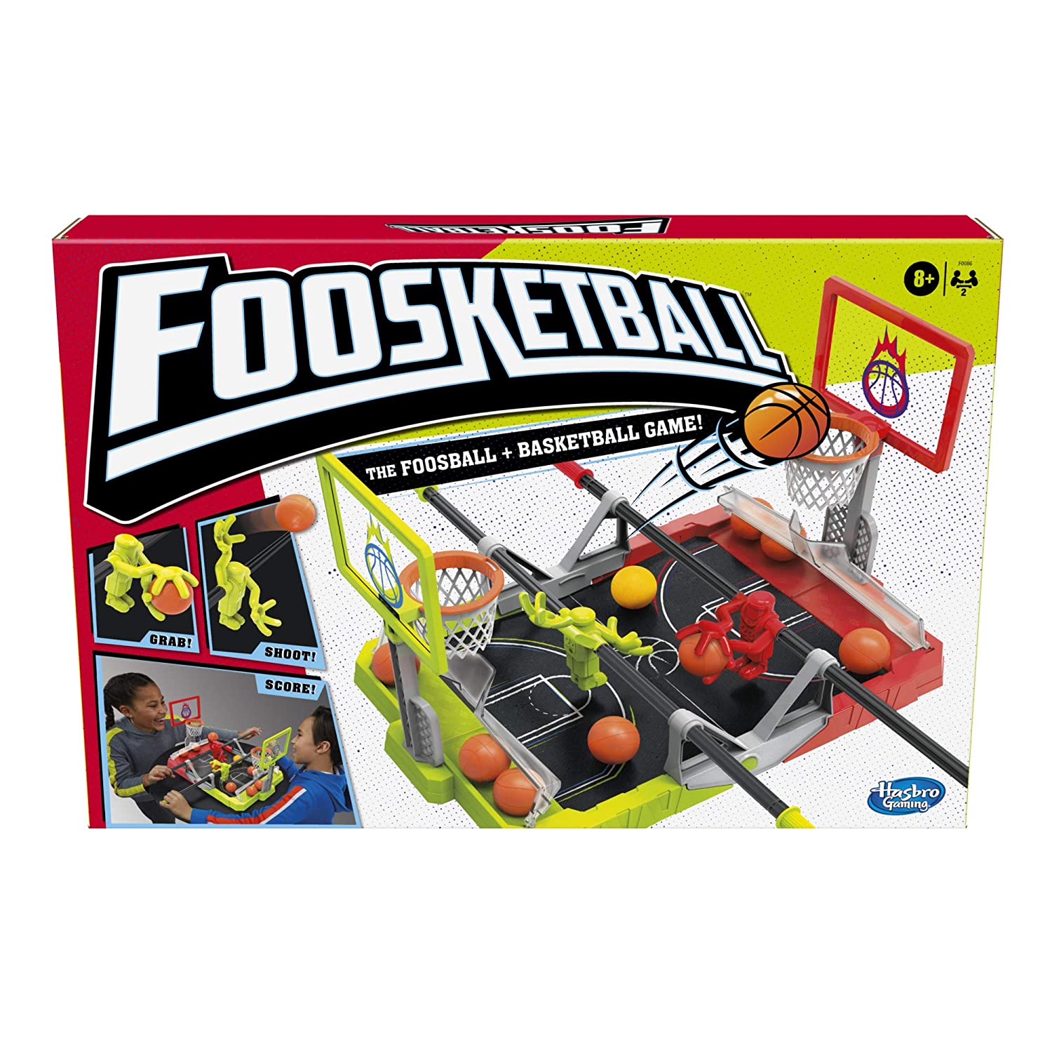 Hasbro Gaming Foosketball Game, The Foosball Plus Basketball Shoot & Score, Tabletop Game