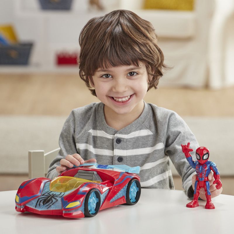 Marvel Playskool Heroes Marvel Spider-Man Web Racer, 5-Inch Figure & Vehicle Set