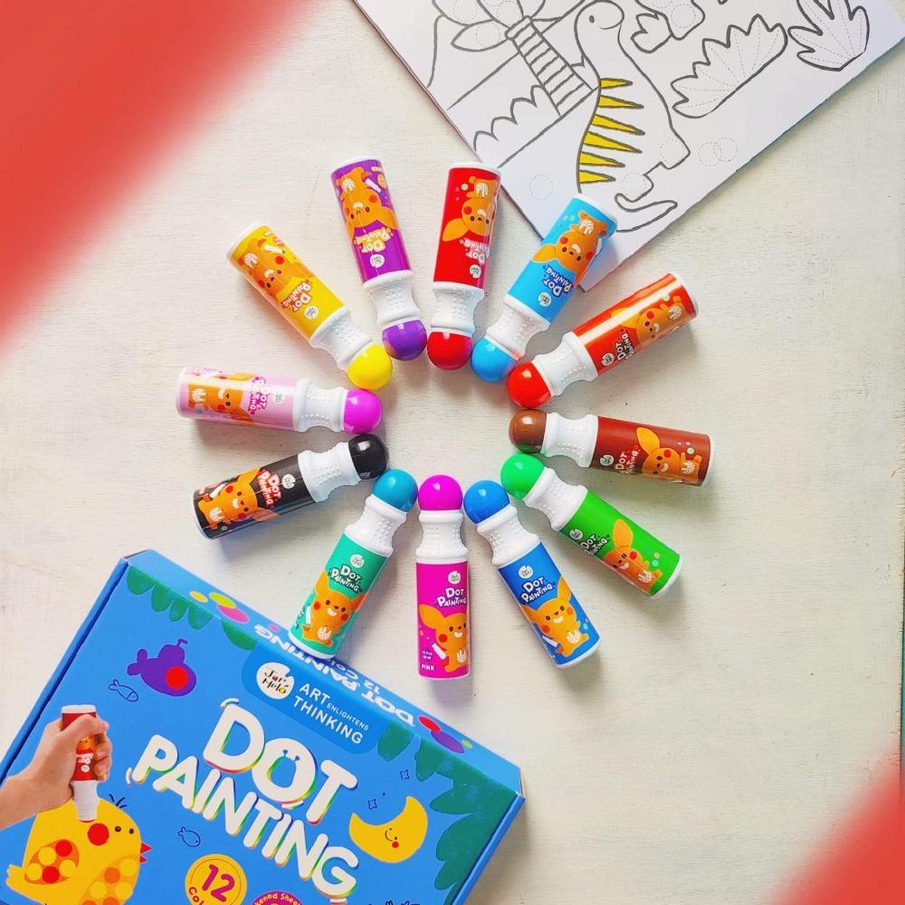 Jar Melo Dot Painting 12 Colors, DIY, Art & Craft For Kids