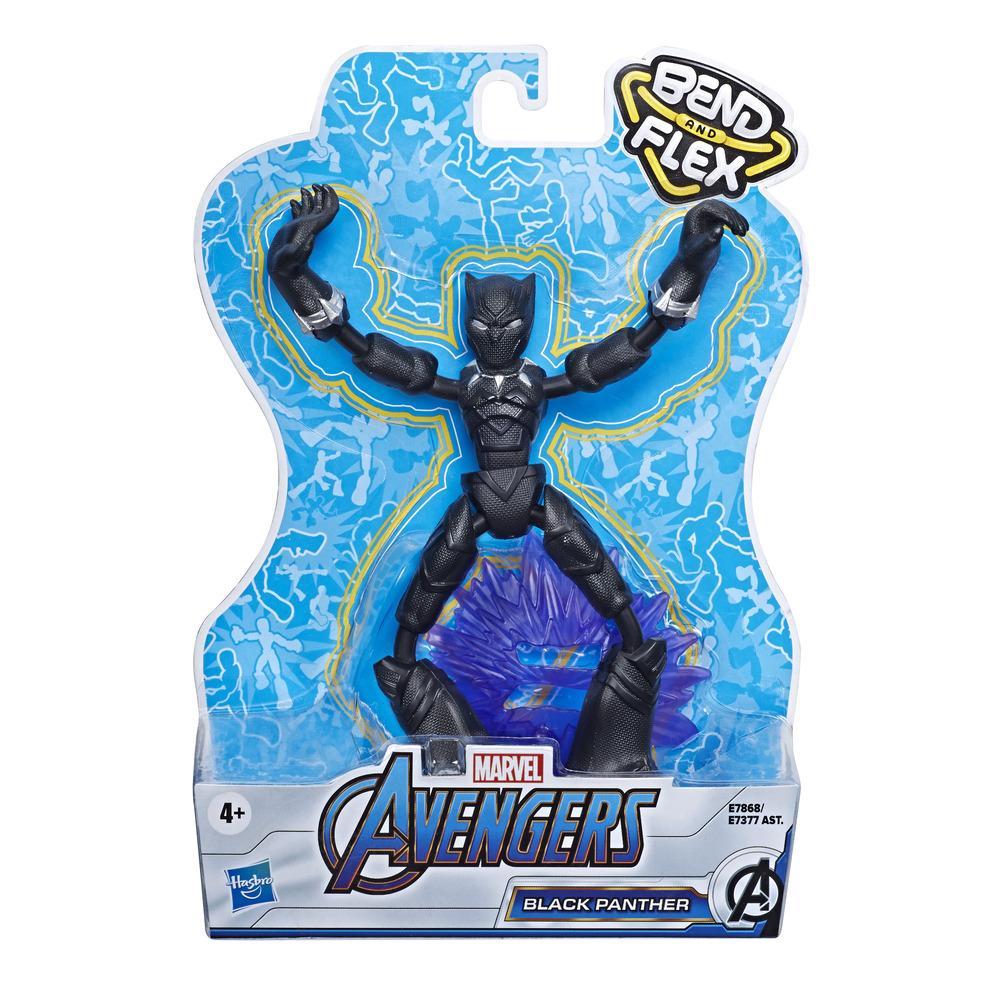 Marvel Avengers Bend And Flex Action Figure, 6-Inch Flexible Black Panther Figure, Includes Blast Accessory